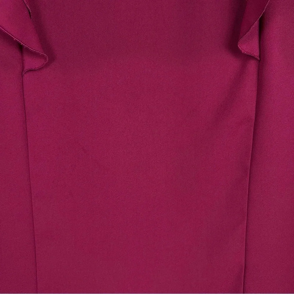 Deep Burgundy Office Workwear Ruffle Sleeveless Shirt, Size Small by Elle - Picture 9 of 10